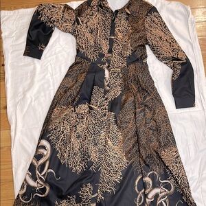 Elegant Black and Tan Dress